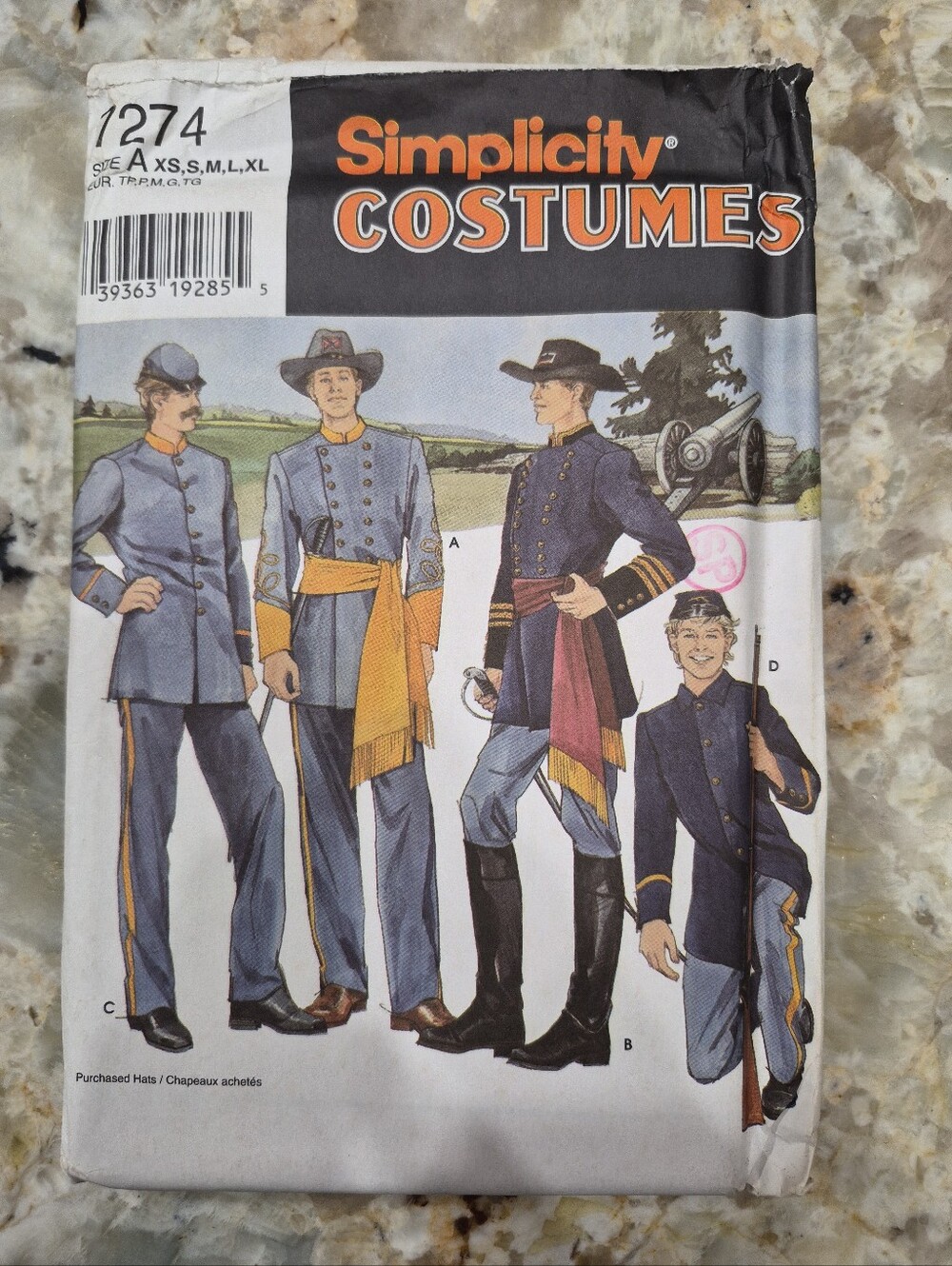 New Simplicity Sewing Pattern Costume Halloween Men & Teen Civil War Soldier